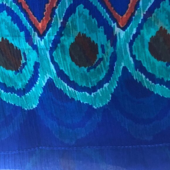 Gorgeous Semi Sheer Scarf - Jeweltone Geometric - Picture 4 of 6